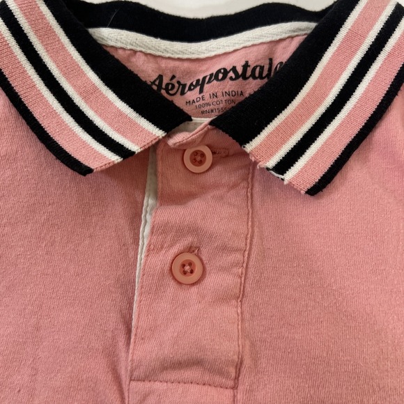 Aeropostale Other - Aeropostale Shirt‎ Mens XL Pink  Polo Short Sleeve Logo A87 100% Cotton